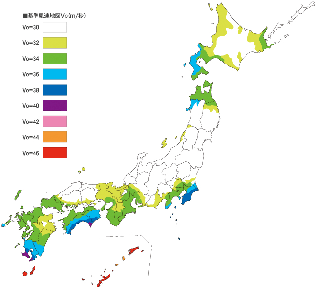 基準風速一覧表